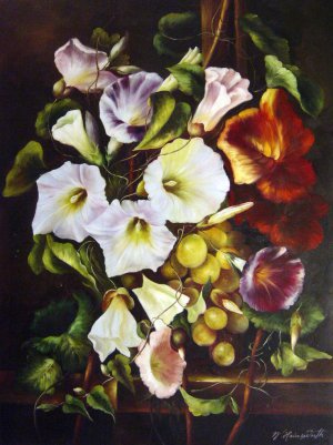 Adelheid Dietrich, Morning Glories, Painting on canvas