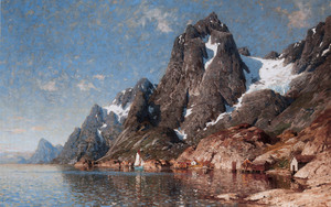 Adelsteen Normann, Sailing on the Fjord, Painting on canvas