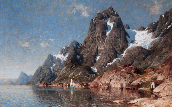 Sailing on the Fjord. The painting by Adelsteen Normann