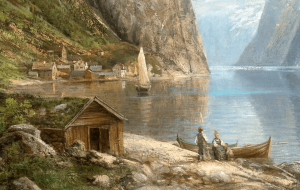 Adelsteen Normann, View of a Fjord 2, Painting on canvas