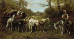 Famous paintings of Horses-Equestrian: Halted Caravan