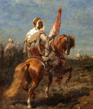 Adolf Schreyer, Arab Horsemen 2, Painting on canvas