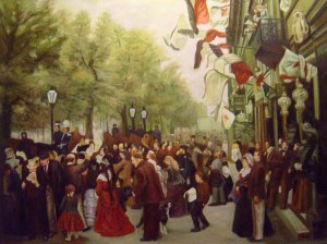 Reproduction oil paintings - Adolph Von Menzel - William I Departs For The Front, July 31, 1870