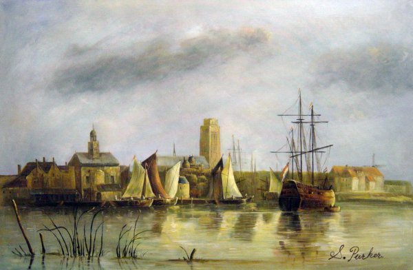 View Of Dordrecht. The painting by Aelbert Cuyp