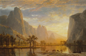 At the Valley of the Yosemite, Albert Bierstadt, Art Paintings