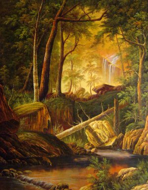At The White Mountains, New Hampshire, Albert Bierstadt, Art Paintings