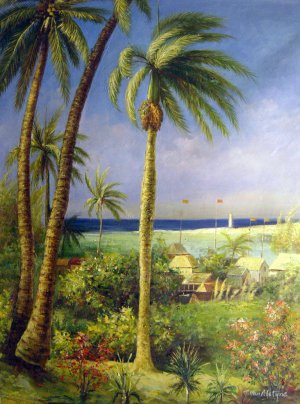 Bahamian View, Albert Bierstadt, Art Paintings