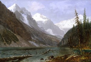 Canadian Rockies (Lake Louise), Albert Bierstadt, Art Paintings
