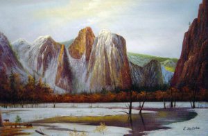 Albert Bierstadt, Cathedral Rock, Yosemite Valley, California, Painting on canvas