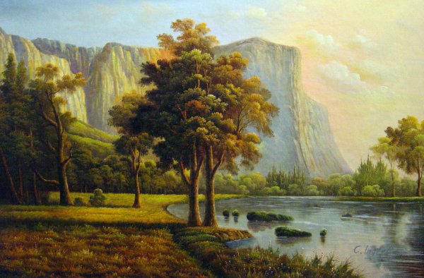 El Capitan, Yosemite Valley, California. The painting by Albert Bierstadt