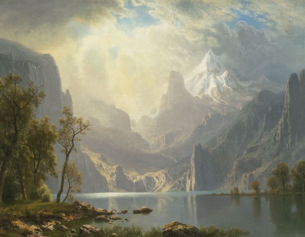 In the Sierras. The painting by Albert Bierstadt