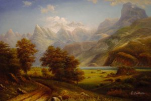 Albert Bierstadt, Lake Lucerne, Painting on canvas