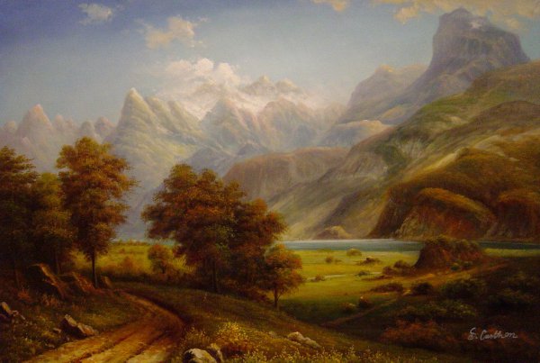 Lake Lucerne. The painting by Albert Bierstadt