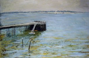 Albert Bierstadt, Long Island Pier, Painting on canvas