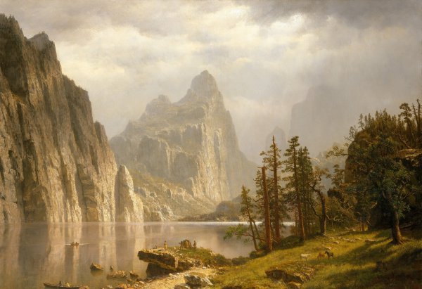 Merced River, Yosemite Valley. The painting by Albert Bierstadt