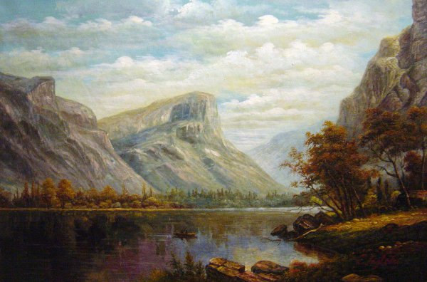 Mirror Lake, Yosemite Valley. The painting by Albert Bierstadt