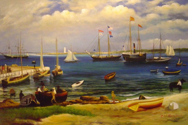Nassau Harbor. The painting by Albert Bierstadt