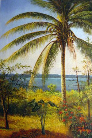 Albert Bierstadt, Palm Tree, Nassau, Painting on canvas