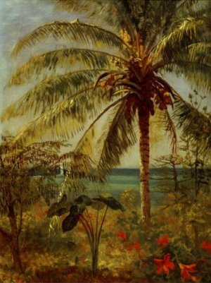 Albert Bierstadt, Palm Tree, Nassau, Painting on canvas