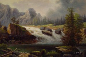 Rocky Mountain Stream, Albert Bierstadt, Art Paintings