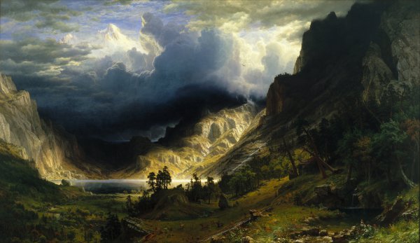 Storm in the Rocky Mountains, Mount Rosalie. The painting by Albert Bierstadt