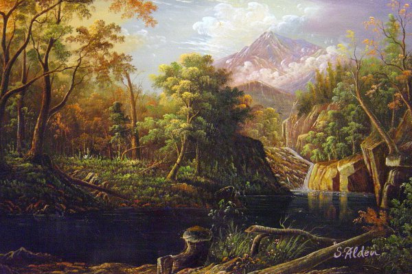 The Emerald Pool. The painting by Albert Bierstadt