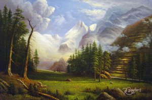 Albert Bierstadt, The Morteratsch Glacier, Upper Engadine Valley, Pontresina, Painting on canvas