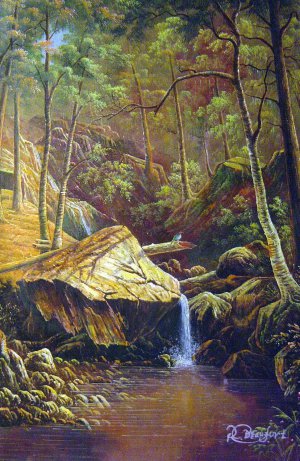Albert Bierstadt, The Mountain Brook, Painting on canvas