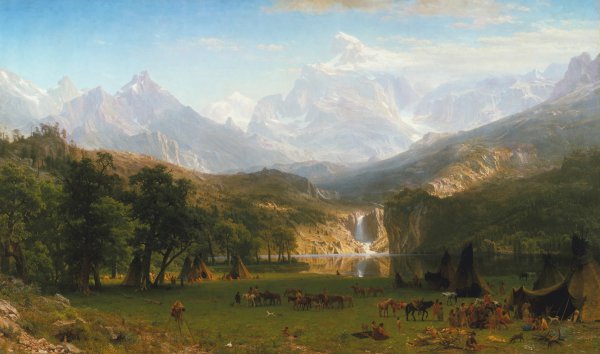The Rocky Mountains, Lander's Peak. The painting by Albert Bierstadt