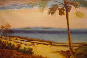 Albert Bierstadt, Tropical Coast, Painting on canvas