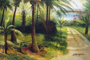 Albert Bierstadt, Tropical Landscape, Painting on canvas