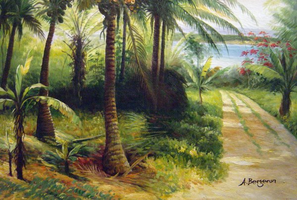 Tropical Landscape. The painting by Albert Bierstadt