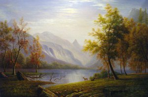 Albert Bierstadt, Valley In Kings Canyon, Painting on canvas