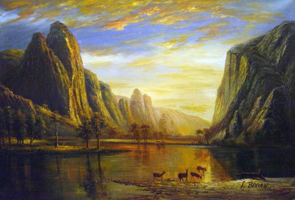 Valley Of The Yosemite. The painting by Albert Bierstadt