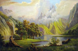 Albert Bierstadt, View Of The Rocky Mountains, Painting on canvas