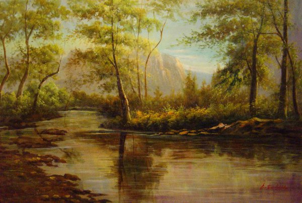 Yosemite Valley, California. The painting by Albert Bierstadt