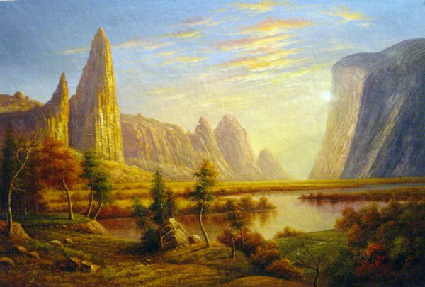 Yosemite Valley. The painting by Albert Bierstadt