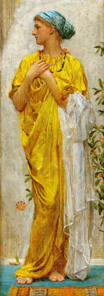 Albert Joseph Moore, Standing Figure in Yellow and Blue, Art Reproduction