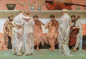 Albert Joseph Moore, The Quartet, a Painters Tribute to Music, Painting on canvas