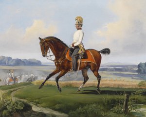 Albrecht Adam, Portrait of First Lieutenant Theodor von Klein on his Horse, Art Reproduction