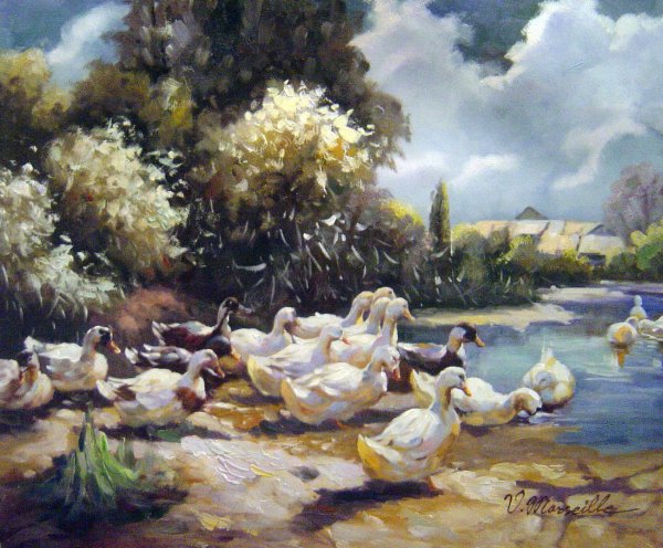 Midday Swim. The painting by Alexander Koester