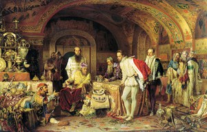 Alexander Litovchenko, Ivan the Terrible Showing His Treasures to Jerome Horsey, Painting on canvas