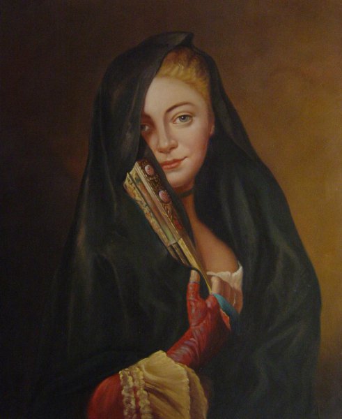 Woman With A Veil. The painting by Alexander Roslin