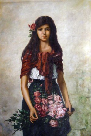 Reproduction oil paintings - Alexei Harlamoff - The Flower Seller