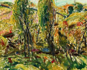 Alfred Henry Maurer, Landscape with Two Trees, Painting on canvas