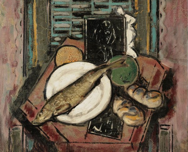Still Life with Fish. The painting by Alfred Henry Maurer