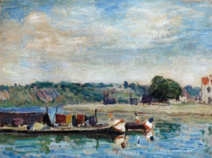Alfred Sisley, Bord du Loing a Saint-Mammes, Art Reproduction