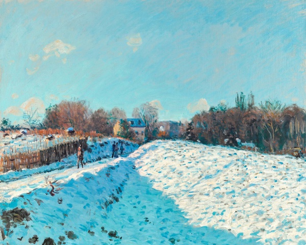 Effet de Neige a Louveciennes. The painting by Alfred Sisley