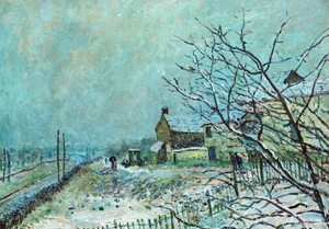 Alfred Sisley, First Snow at Veneux-Nadon, Art Reproduction