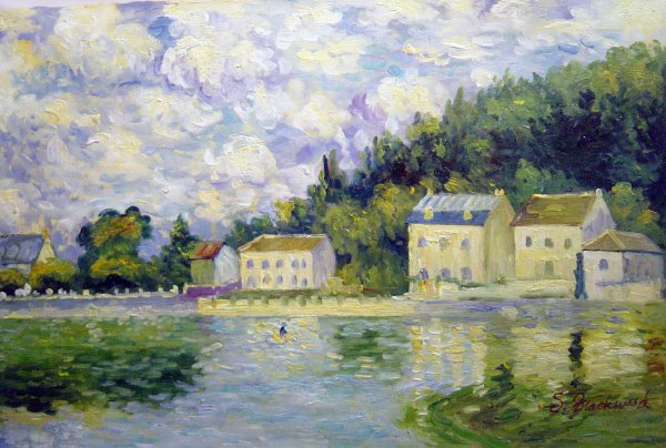 Horses Being Watered At Marly-le-Roi. The painting by Alfred Sisley